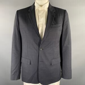 MAISON MARGIELA Size 42  Charcoal Navy Pinstripe Wool Notch Lapel Sport Coat